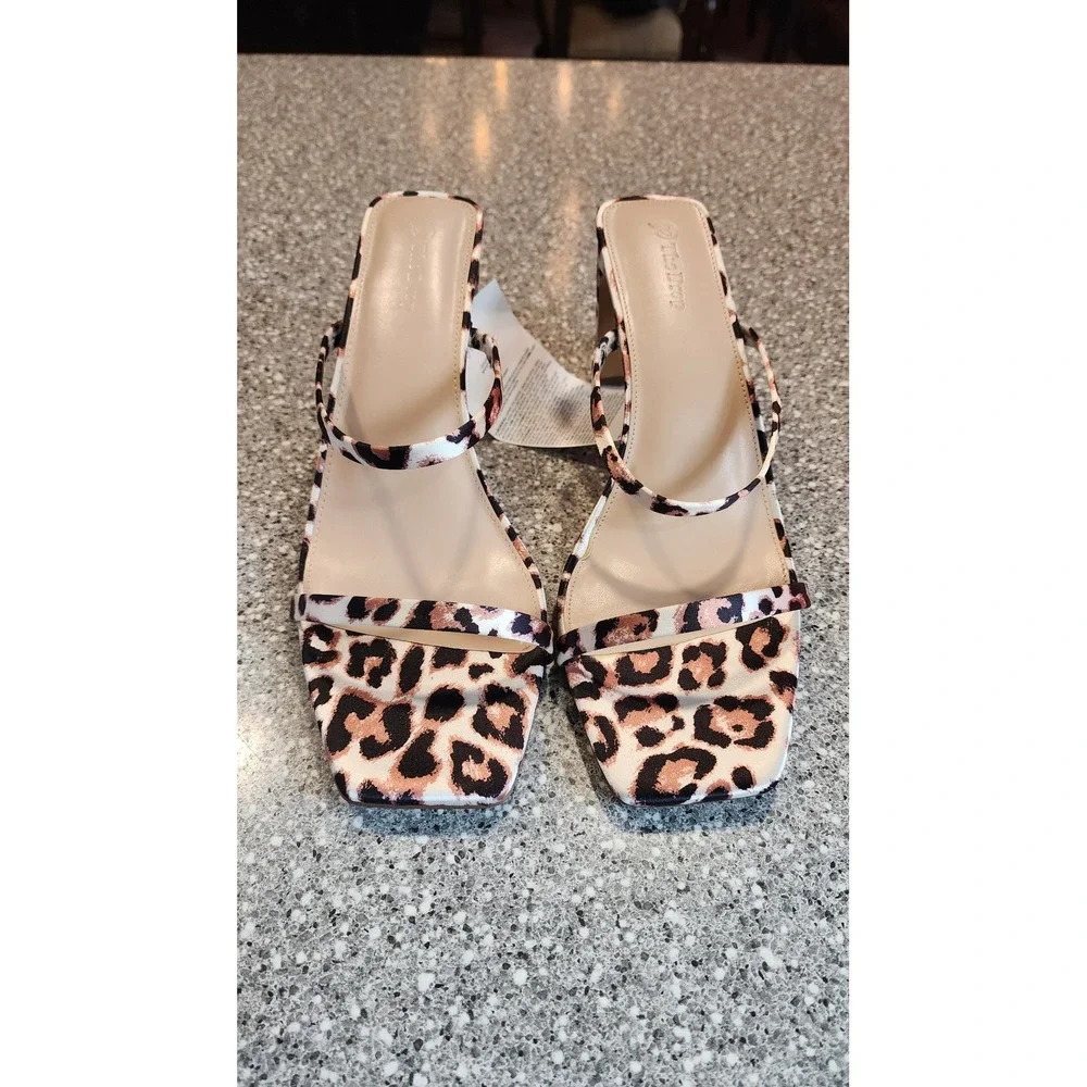 The Drop Avery Heeled Sandal Womens 13 Leopard NWT